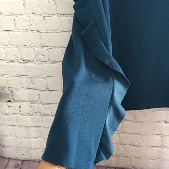 Bar III Ruffled Casual Long Sleeve Top Blouse - Picture 6 of 13